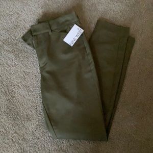 Olive skinny dress pants
